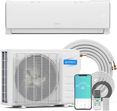 ROVSUN 17000 BTU Wifi Enabled Mini Split Air Conditioner & Heater, 17 SEER2 230V Inverter Ductless Wall AC Unit with Pre-Charged Condenser, Heat Pump & Installation Kit