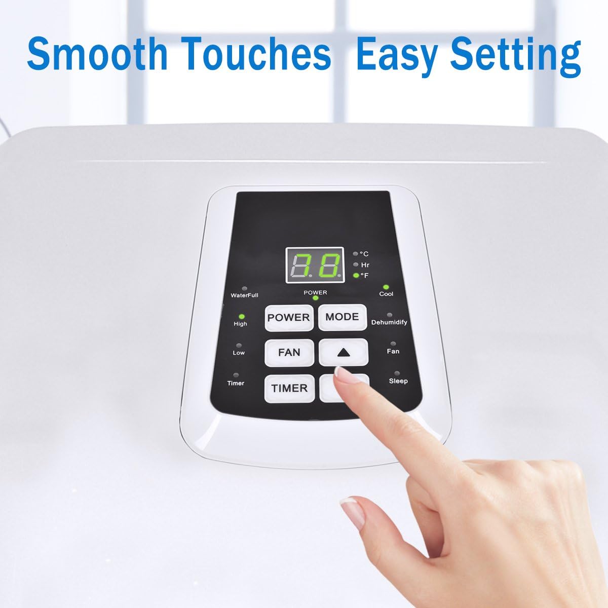 GOFLAME 8000BTU Air Conditioner Portable, Standing Room AC Unit with Remote Control and LED Display, Built-in Dehumidifier, Fan Mode, Window and Wall Mount