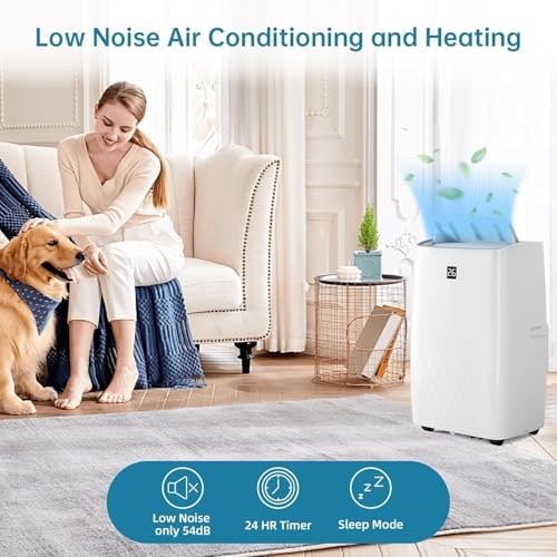 12000Btu Portable Air Conditioner 4-in-1 Portable AC Unit Cool up to 550 sq.ft, Portable Air Conditioners with Remote Control, Window Kit, 1-24H Timer