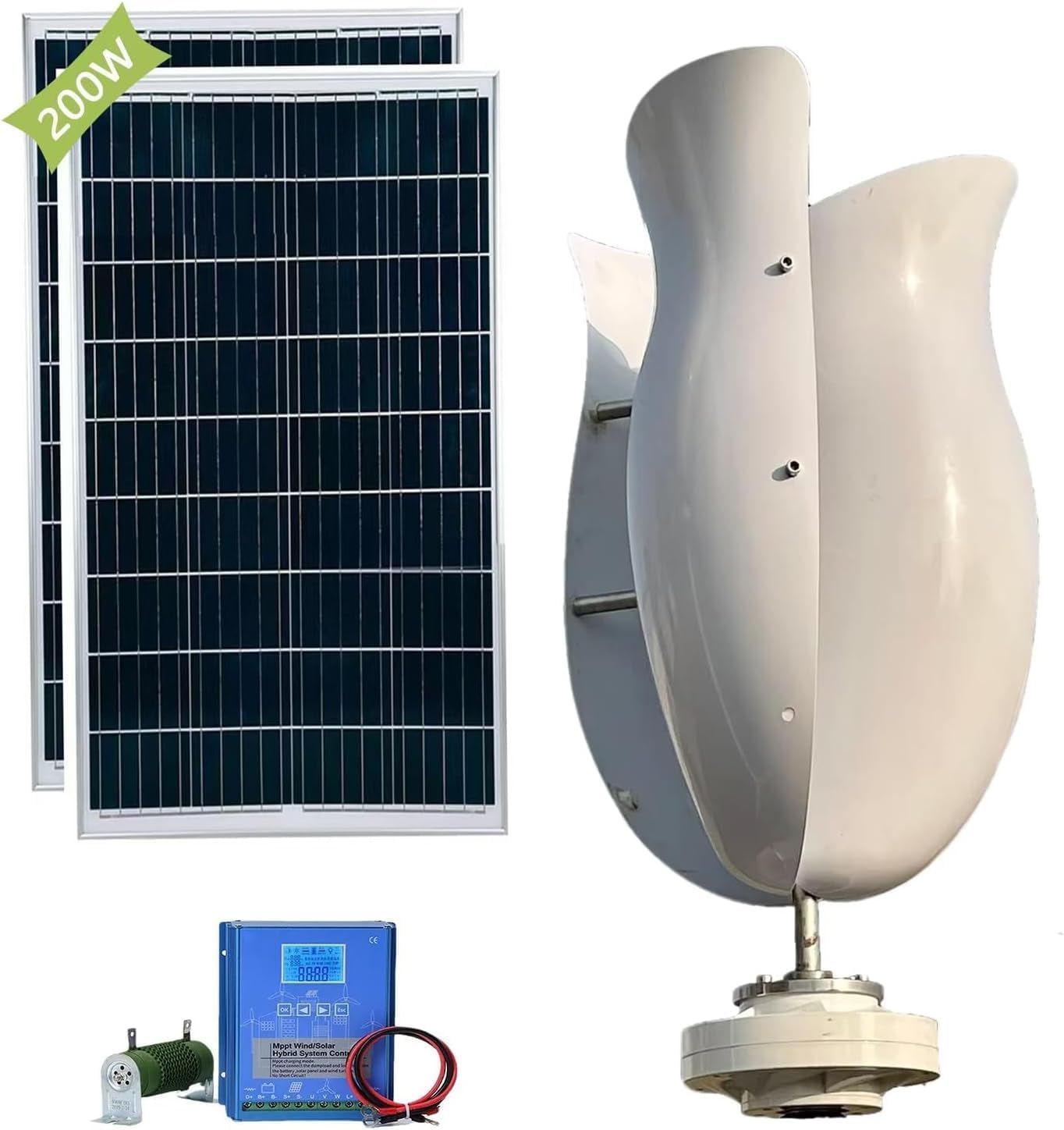 CAJUCA 8000W Tulip Type Wind Turbine Vertical Axis Wind Turbine Generator Kit Free Energy Windmill Wind Turbine Generator Wind and Solar