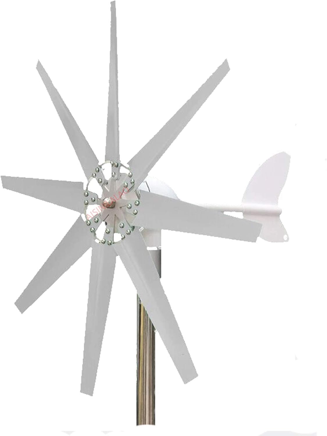 8000W 12V/24V Auto Match AC Wind Turbine Power Generator+Charge Controller, 8 Blades Horizontal Wind Turbine for Home Or Streetlight Projects(White)