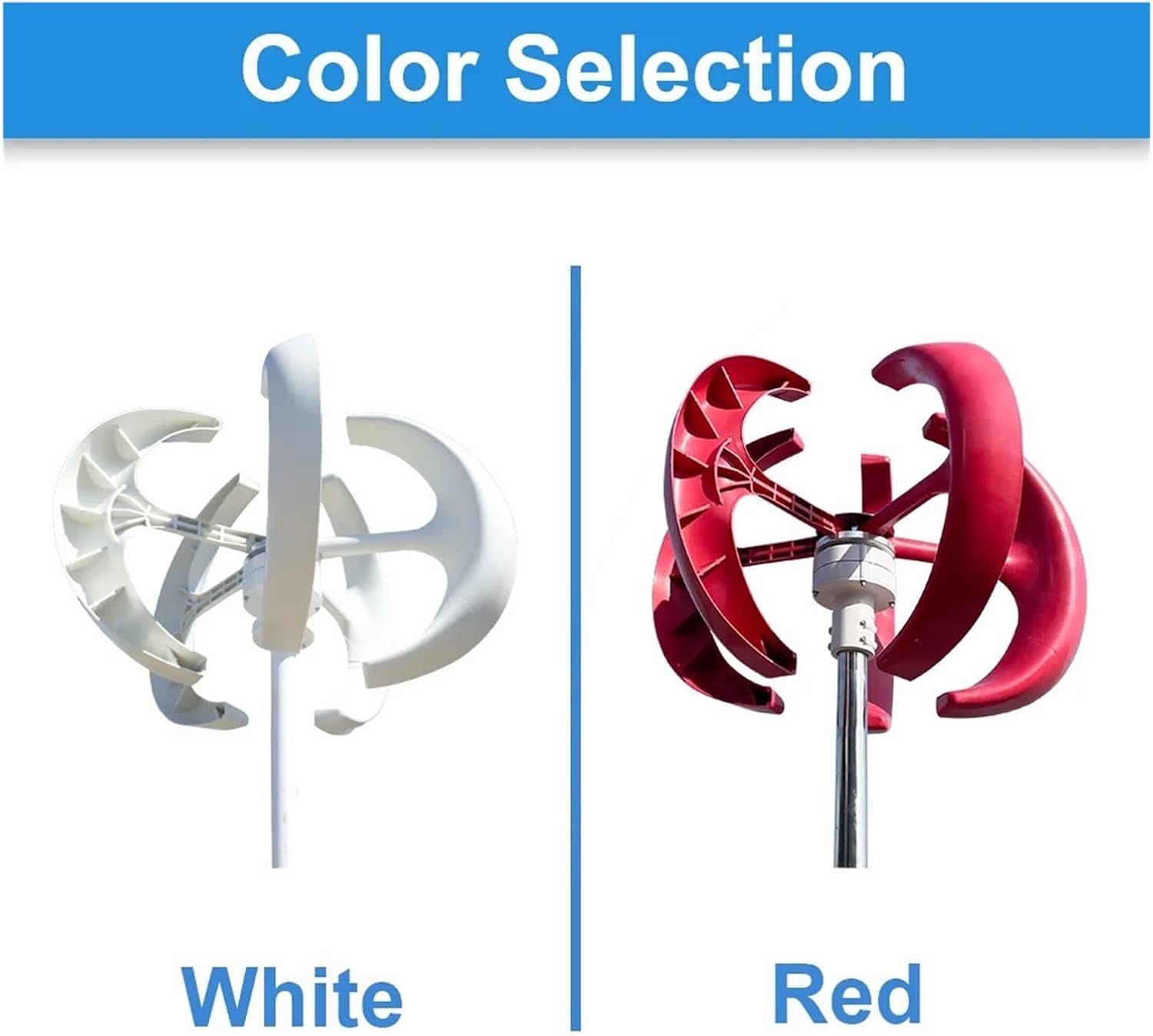 5000W Wind Turbine Generator Vertical Axis Wind Turbine Generator Low Noise Low Start Wind Speed 12V 24V 48V Windmill with MPPT Charger Industrial Energy(White,with MPPT Charger_24V)