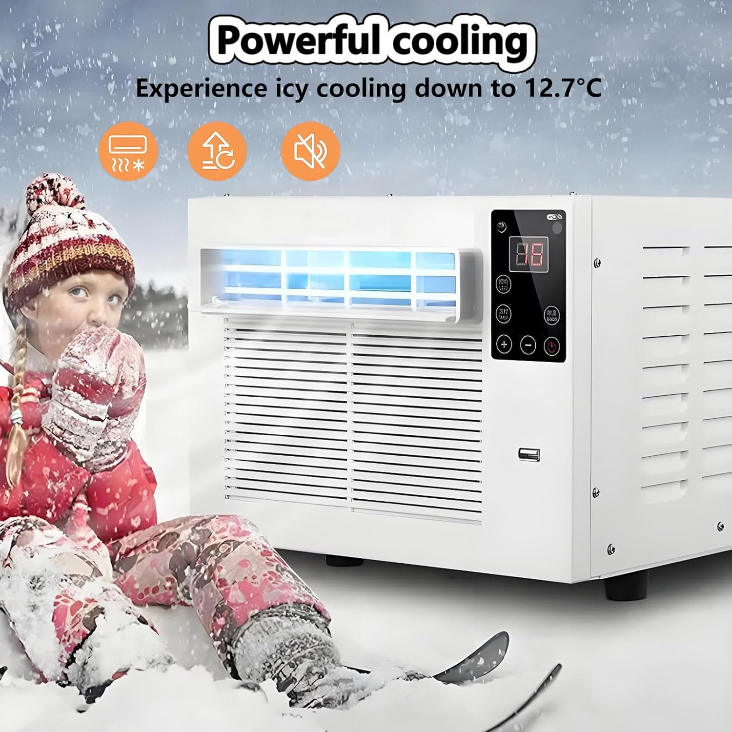 Dehumidifier Air Conditioner Combo for Room up to 5-8m² Air Conditioning Unit Mosquito Net Portable Quiet Mini Mobile Air Cooler Fan for Bedroom Kitchen Rental Home Dormitory Pet