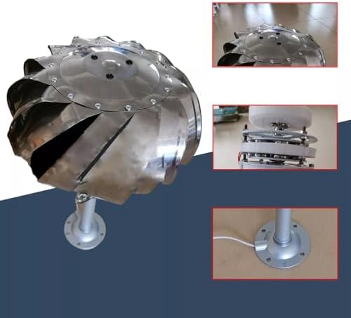 20W Mini Wind Turbine - Vertical Axis Generator with 16 Stainless Steel Blades, Low Start Wind Speed, Waterproof Neodymium Base, Ideal for Home & Outdoor Use