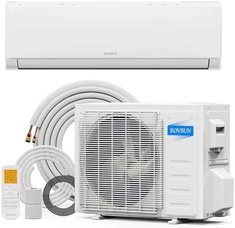 ROVSUN 12000 BTU Mini Split AC/Heating System with Inverter, 21 SEER2 Energy Saving 230V Ductless Split-System Air Conditioner with Pre-Charged Condenser, Heat Pump, Remote Control & Installation Kit