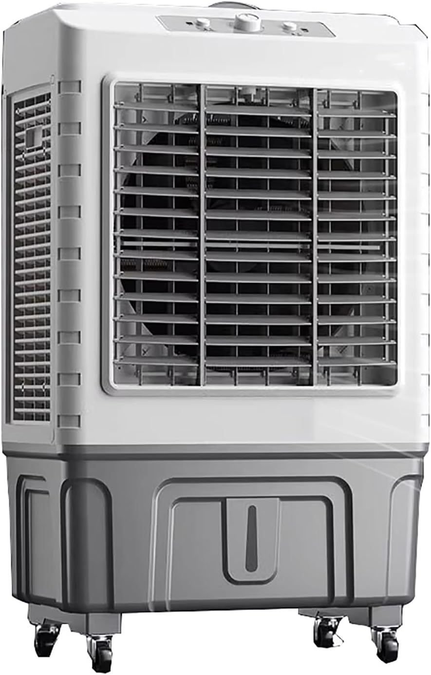 Evaporative Air Cooler Portable Air Conditioner, Fan Cooler with 120° Oscillating, 3 Wind Speeds, Evaporative Cooler for Outdoor Indoor Use(Size:95cm/55L)