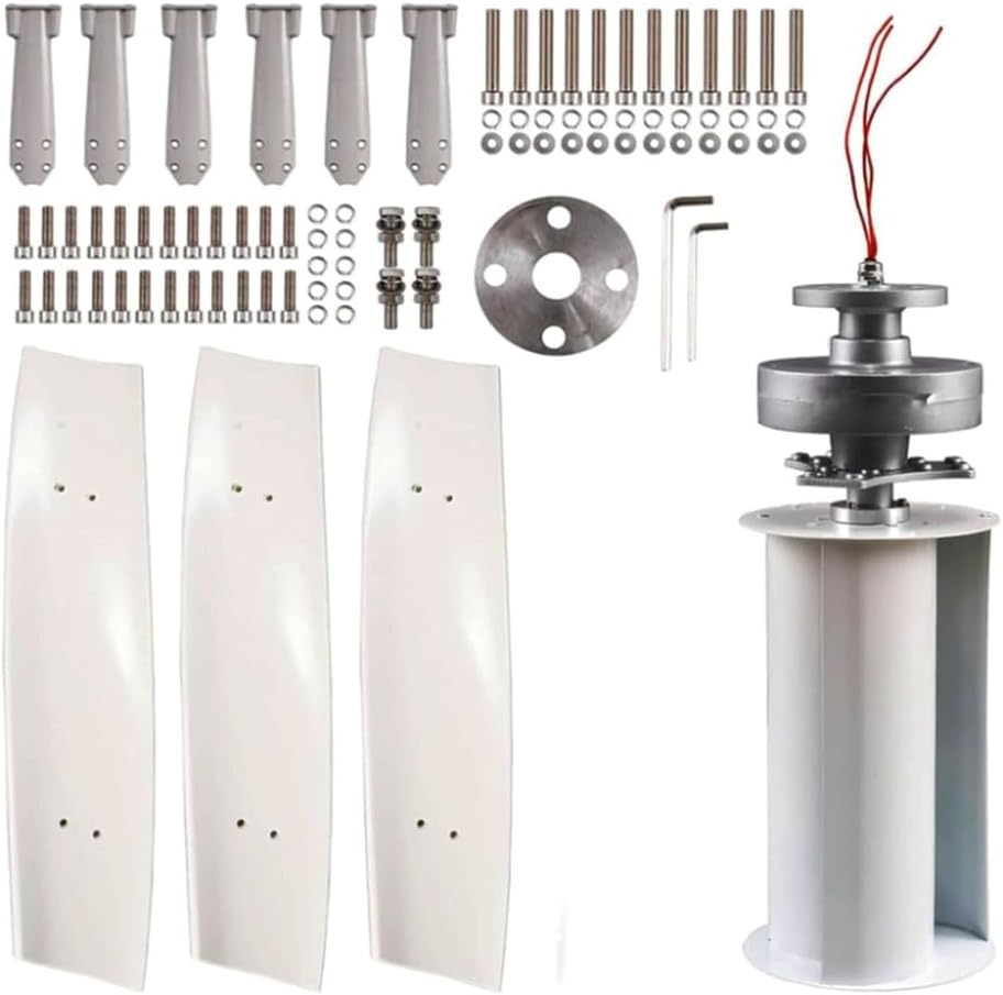 3000W 12V 24V 48V Vertical Wind Turbine Maglev Wind Generator with Controller, Home Wind Power Turbine Generator for Home Industrial Energy (White),12V