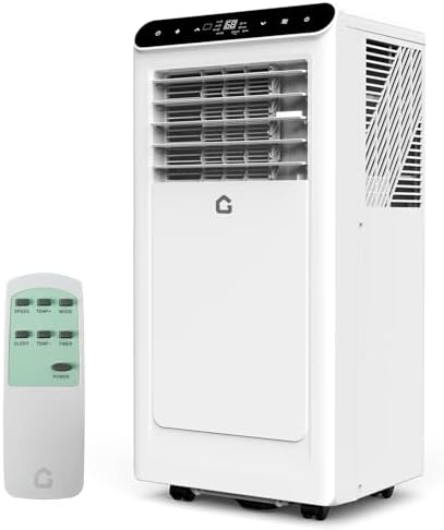Portable Air Conditioner, 8,000 BTUs AC Unit for Bedroom with Built-in Dehumidifier, Fan, 24H Timer, Remote Control, Cools Room up to 350sq.ft