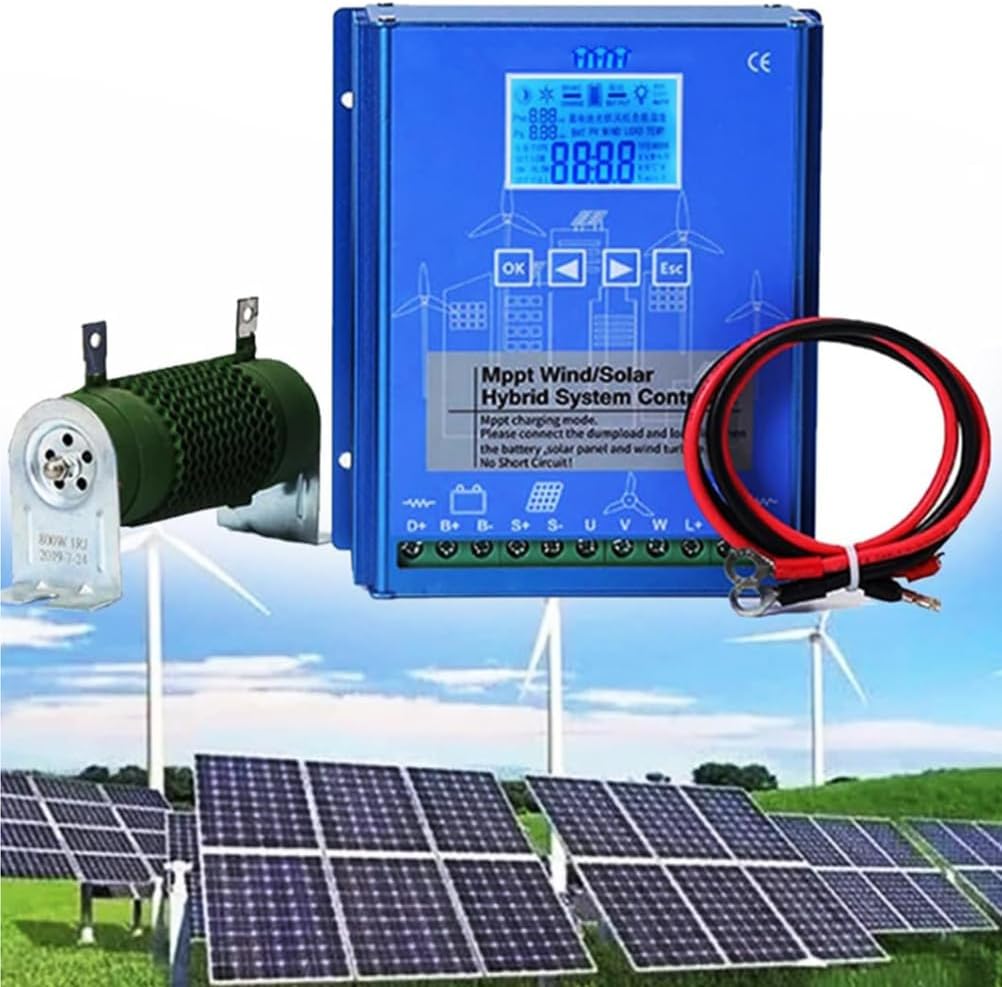24V,HYZHANHONG 5000W Dual MPPT Boost Charge Regulator Wind and Solar Complementary Regulator, with LCD Display, for Wind Turbine and Solar Panel ,24V