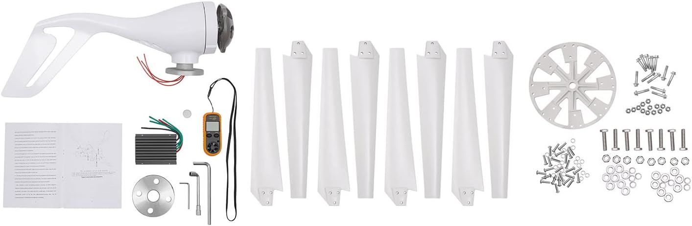 600W 12V Wind Turbine Generator Kit with Blade Wind Generator Kit with Charge Controller Wind Power Generator for Hybrid Solar Wind System