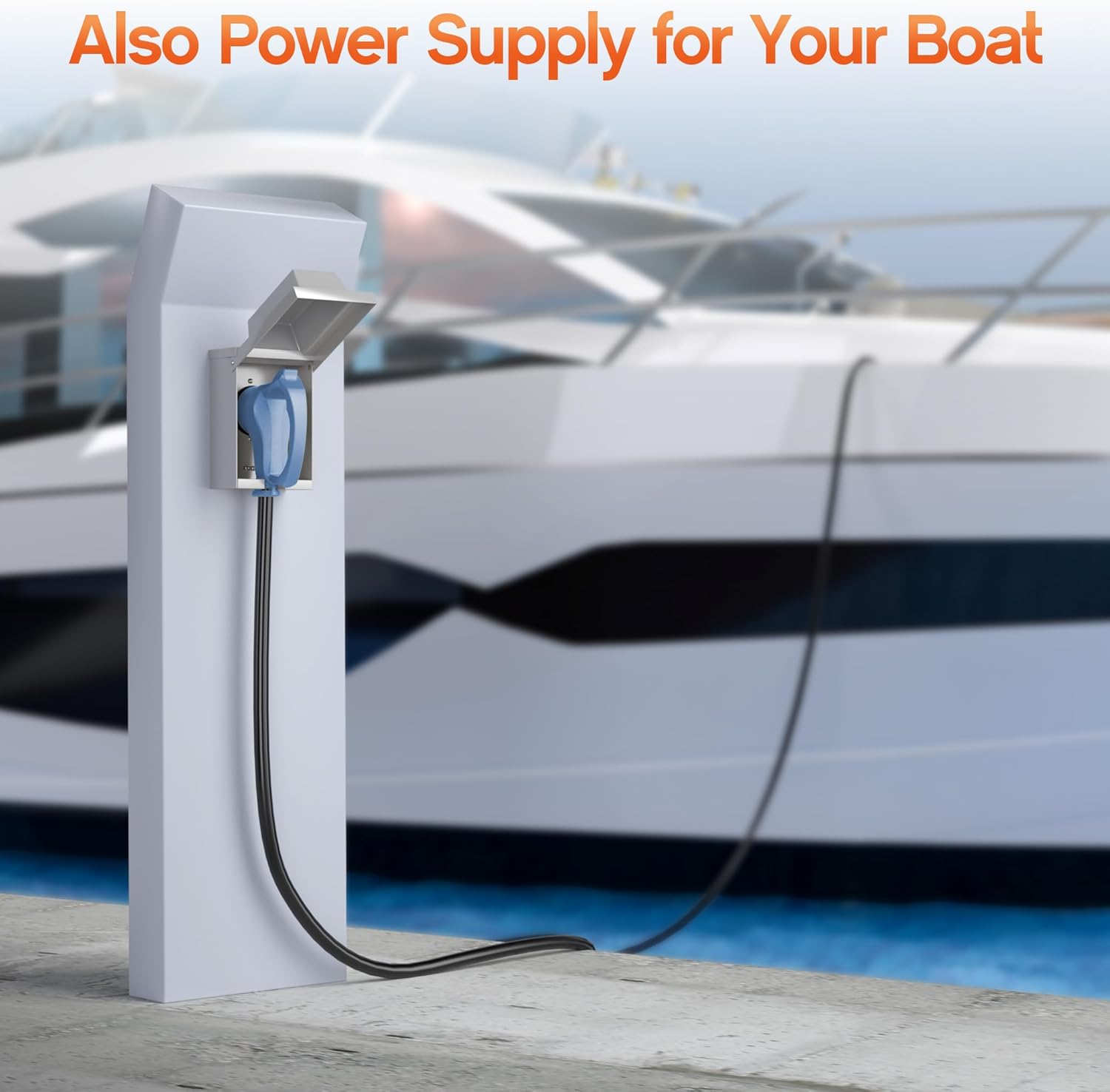 50FT 50 Amp Generator Cord, NEMA 14-50P/SS2-50R Heavy-Duty 4 Conductors Cable, Pure Copper STW RV Extension Cord, Female Plug with Twist Lock, Suitable for RV or Camper, ETL Listed