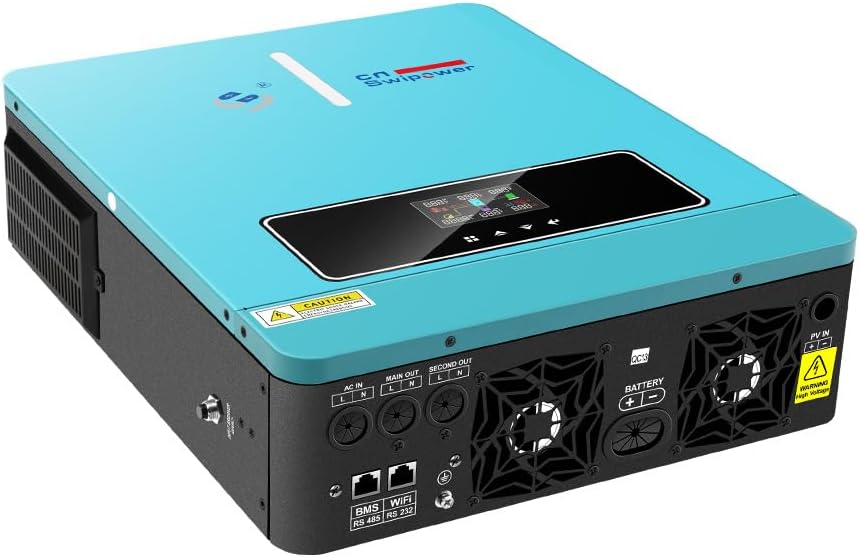 Xijia Hybrid Inverter 3600W Pure Sine Wave Power Inverter with 120A MPPT Solar Charger DC24V to AC110V 60HZ Solar Converter for Home Use，Off-Grid Cabin,Max PV 4200W DC60-500V