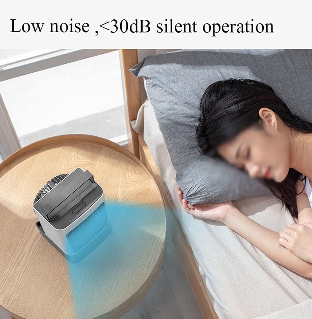 Portable Air Conditioners, Mini Air Conditioner Evaporative Air Cooler, 3 Speeds Rechargeable Fans for Room Office Outdoor Car Camping Tent (Color : White)