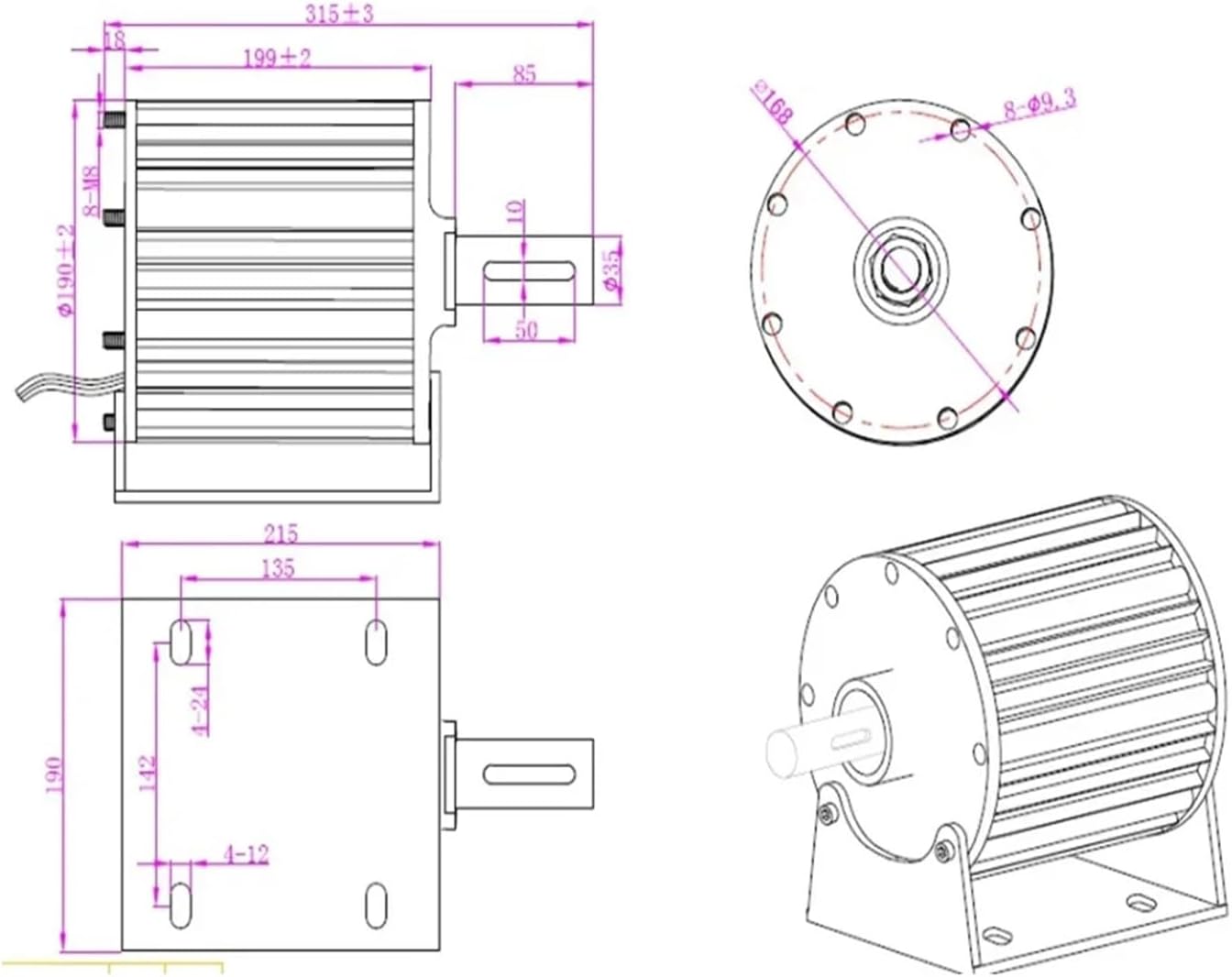 Generator AC tors 10KW 20KW 24V 48V Gearless Permanent Magnet Low RPM for Wind and Water Turbine Industrial Energy(Without Base,12V_20KW)