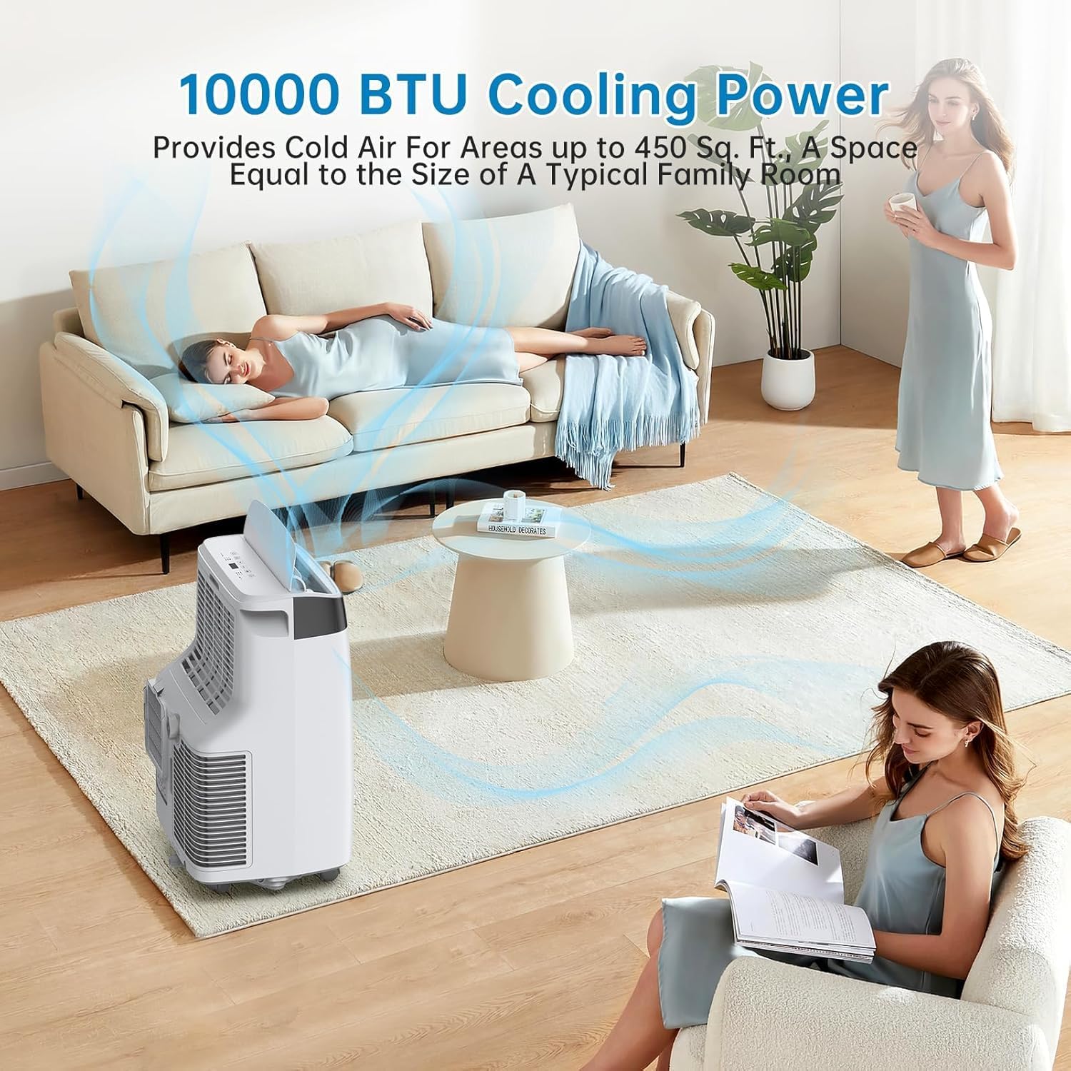Portable Air Conditioner 12,000 BTU (Covers 350 Sq.Ft) - 3-in-1 AC/Dehumidifier/Fan with Remote Control - Easy-Mount Window Kit for Quick Installation