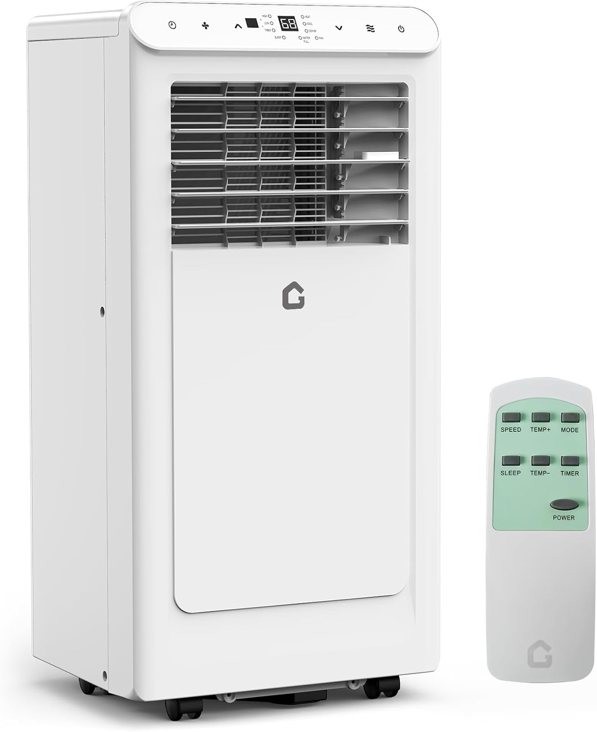 10,000 BTU Portable Air Conditioner, 3-In-1 Ventless Portable Air Conditioner with Dehumidifier, Fan, Room AC Unit Cools Up to 350 Sq.Ft., Auto Swing, 24H Timer, Windows Kit Included, White