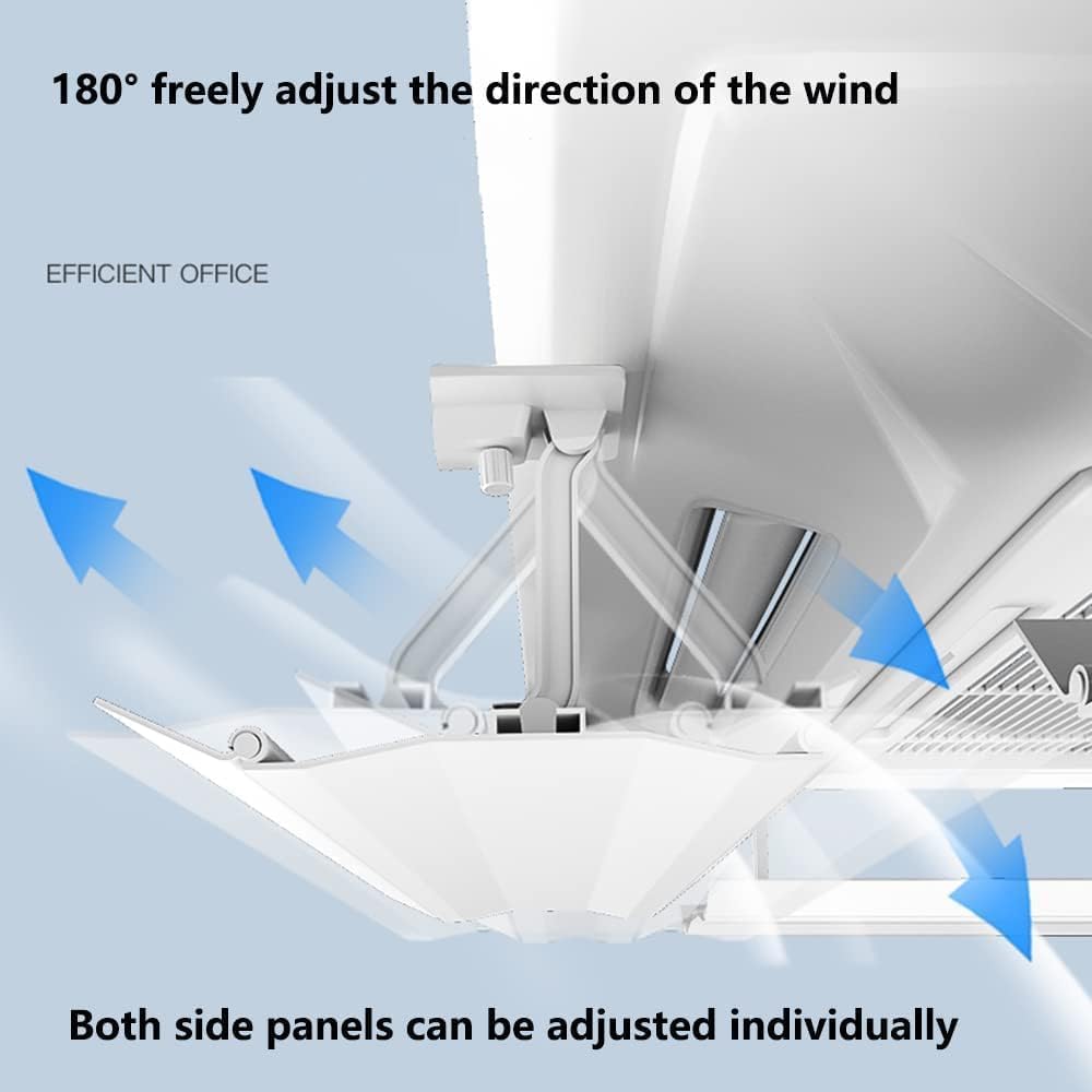 Air Conditioner Deflector for Ceiling Central Air Conditioner, Adjustable Angle, Easy Installation, Lightweight Plastic, Prevent Cold Air from Blowing Right