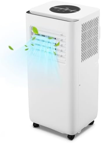 Portable Air Conditioner 10,000 BTU Powerful Cooling up to 450 Sq.Ft, 3 in-1 AC Unit with Dehumidifier & Fan Mode - Efficient Energy Saving, Ultra-Quiet, Remote Control For Home, Office, School