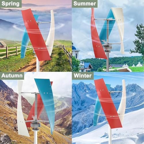 3000W/5000W Vertical Wind Turbine Generator Kit, 12V/24V/48V with 3 Blades, Permanent Magnet for Hybrid Wind & Solar Power Solutions, Efficient Energy Generation