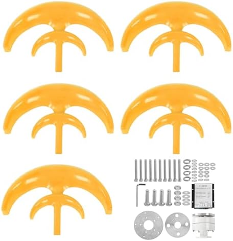 12000W Wind Turbine Generator for Home & Street Lighting, 12V/24V, 5-Blade Low RPM Windmill with Controller, Efficient & Stylish Red Design for Renewable Energy Solutions