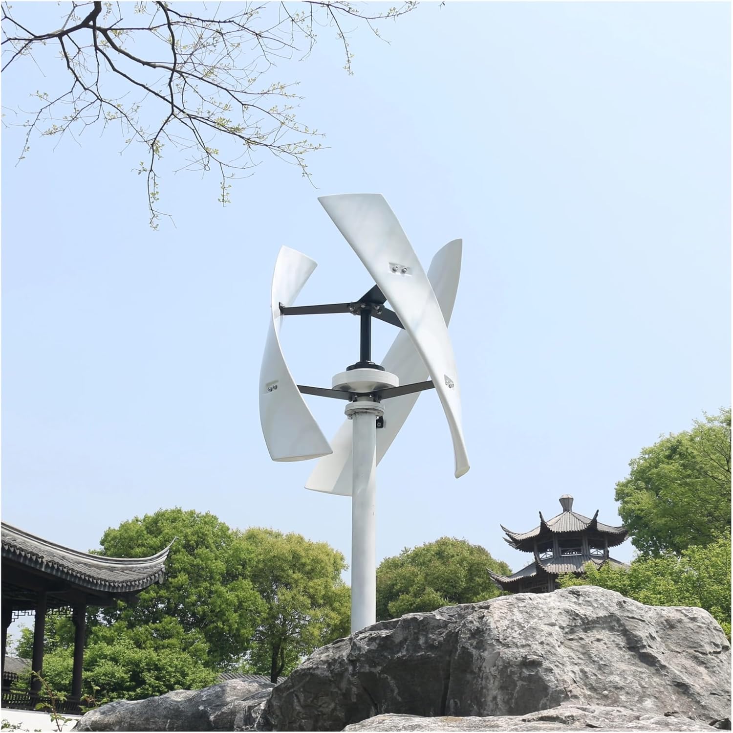 Wind Turbines, Alternative Energy 1000w Wind Generator Vertical Axis Wind Turbine Generator Wind Mill Fan for Home Use(White,12V_1000W)