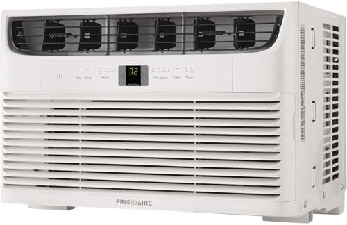 Frigidaire 6,000 BTU Window Air Conditioner and Dehumidifier, 115V, Cools up to 250 Sq. Ft. for Apartment, Dorm Room, Small/Medium Rooms, with Remote Control, White