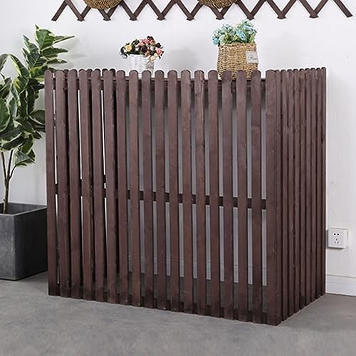 Cover for Outdoor Wooden Air Conditioner Cover - Decorative & Protective Noise Reduction, Shelf Plant Stand & Garden Pear Color
