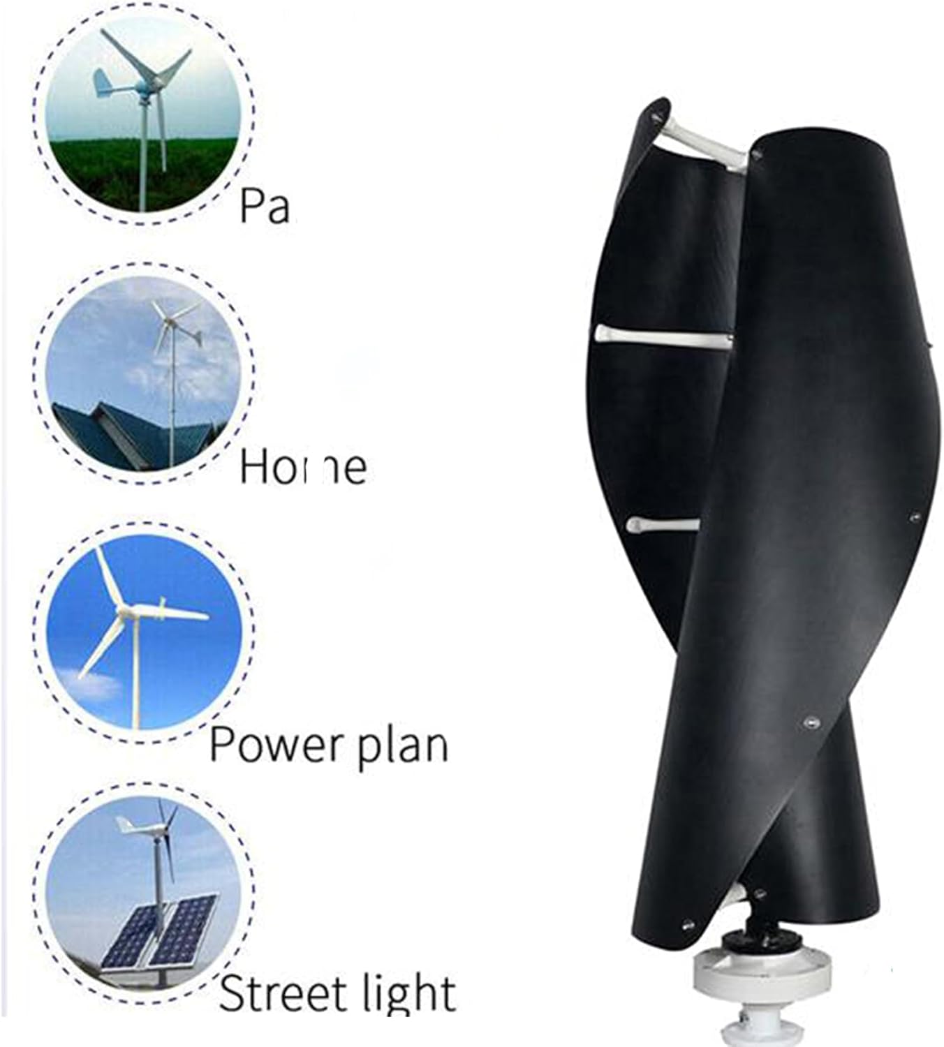 12V 24V 48V 220V Small Wind Turbine Generator Efficient and Noiseless Vertical Wind Generator with Mppt Controller for Hybrid Home Use (6000W-48V)