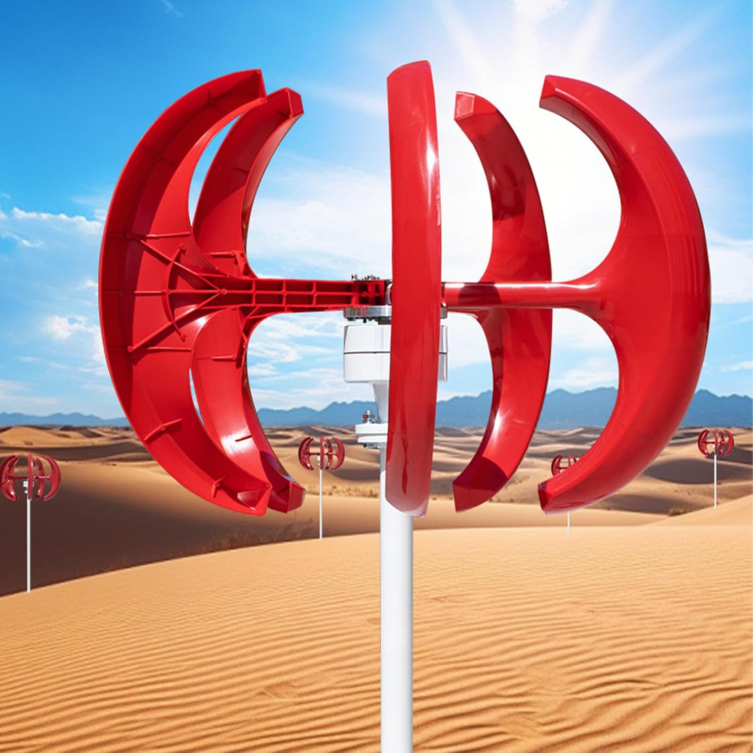 Vertical Wind Turbine,Wind Turbine Generator,Efficient 15000W/20000W Vertical Wind Turbine Generator Kit, 12V 24V Lantern Vertical Wind Turbine Kit 5 Blade,15000W-24V