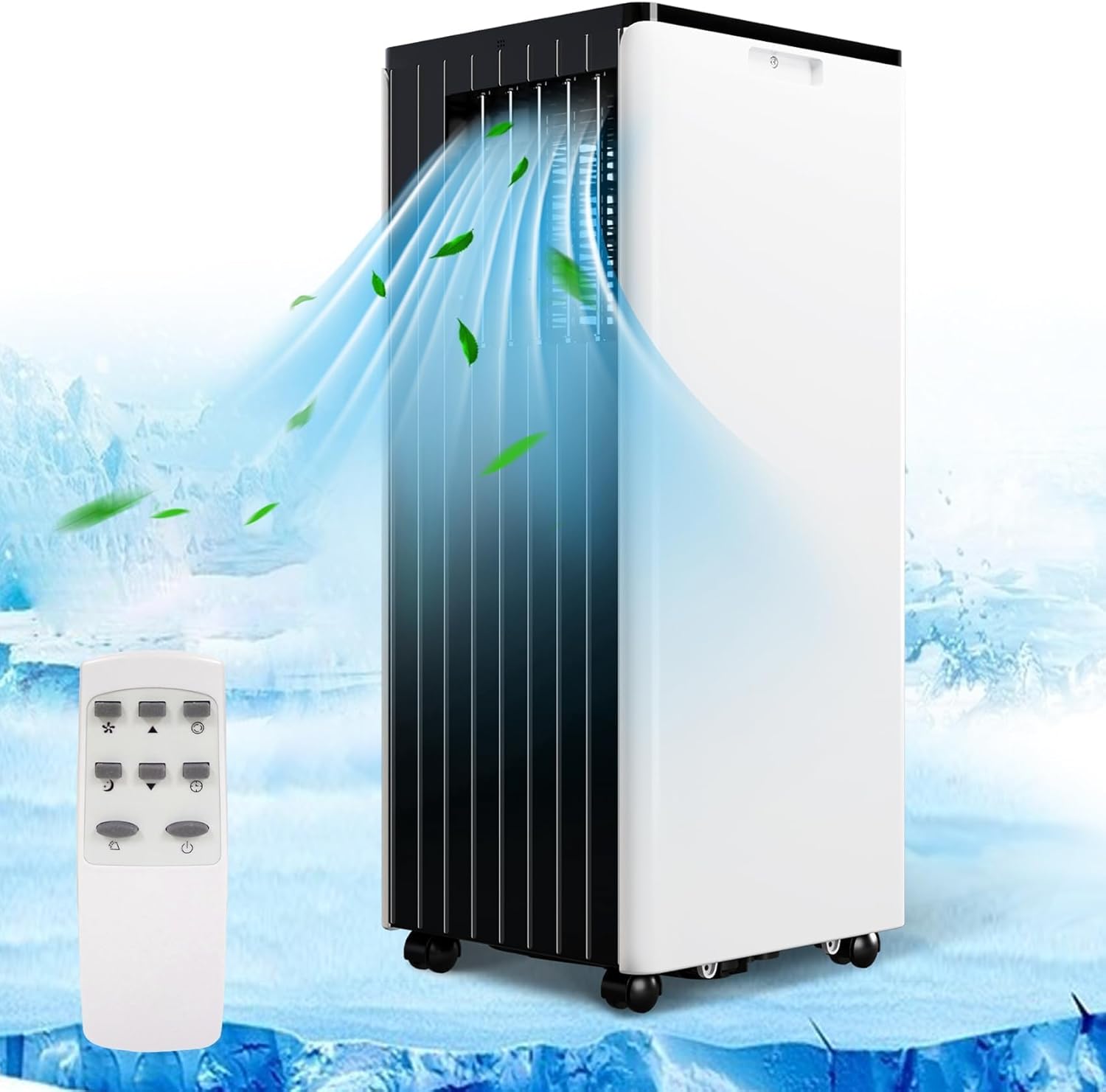 8000 BTU Portable Air Conditioner, 3 in-1 AC Unit with Fan & Dehumidifier, Quiet Cooling for Rooms Up to 350 Sq.Ft, Remote Control & 24H Timer, Ideal for Bedroom or Apartment Use