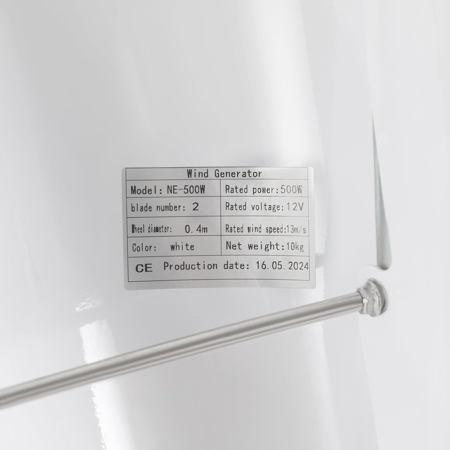 500W 12V Wind Turbine Vertical Axis Generator with Controller Wind Turbine Wind Turbine Power Generation for Home White