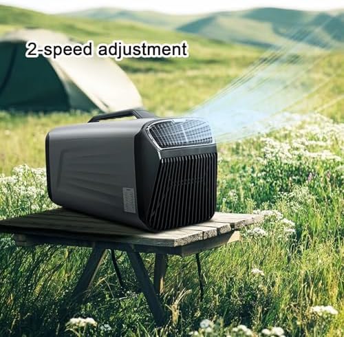 Portable Air Conditioners for Camping Outdoor Use Drainage Free Cooling 2 Speeds Timed Shutoff Auto Oscillation Air Cooler with Remote Control for Indoor Room and Tent(Silver)