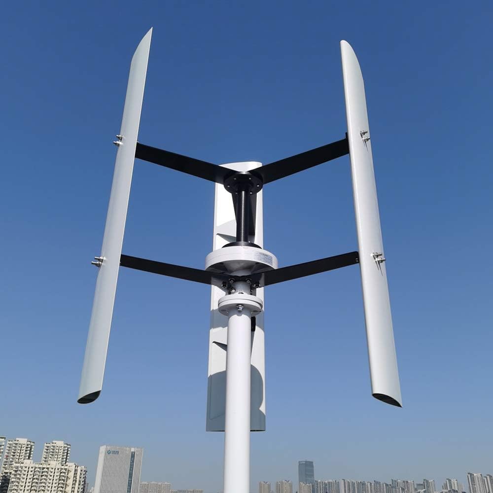 600W Vertical Wind Power Turbine Axis 12v 24v 48v Wind Generator with MPPT Controller for Homeuse Free Energy (12V with Free Controller)