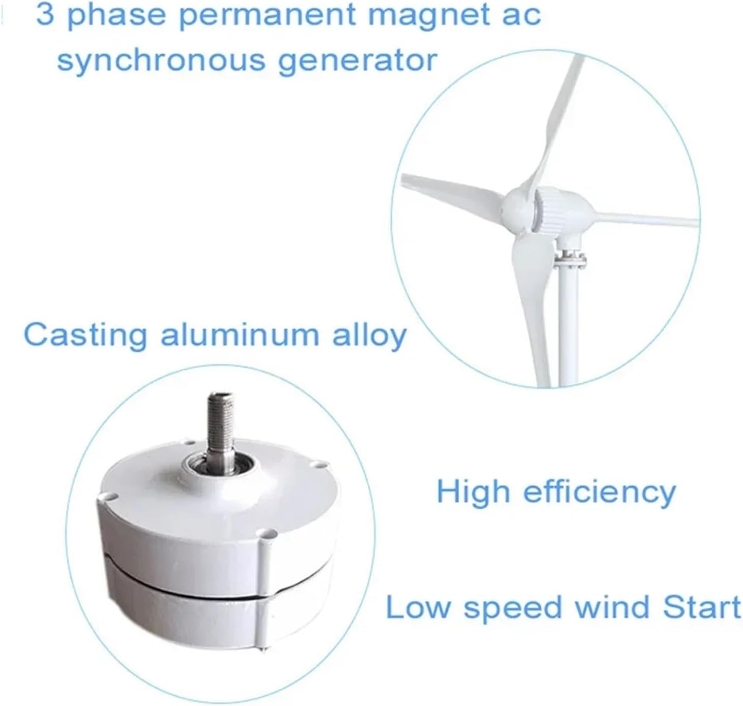 500W 12V 24V Gearless Permanent Magnet Generator for Wind Turbines and Water Turbines Low Speed Power Generator Industrial Energy(with Base,24V)