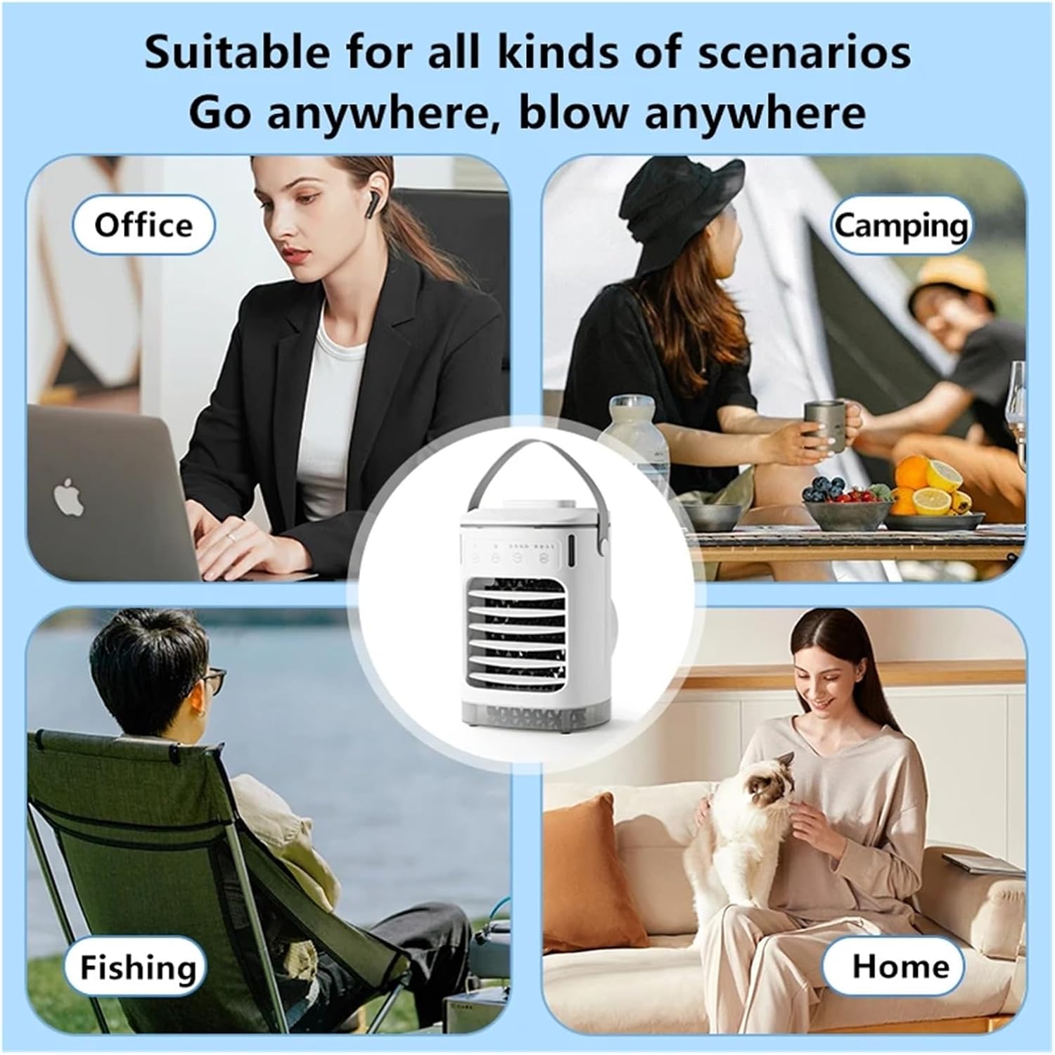 Portable Air Conditioner, Portable Humidifier Fan Mini Air Cooling Fan USB Electric Conditioners Fan,Desktop Fan for Home Outdoors