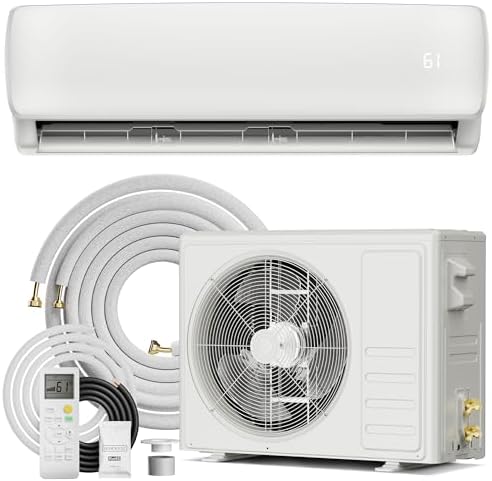 9000 BTU Mini Split AC/Heating System,19 SEER2 110/120V Energy Efficient Ductless Inverter System,Cools Up to 450 Sq.Ft with Pre-Charged Condenser,Heat Pump & Installation Kits