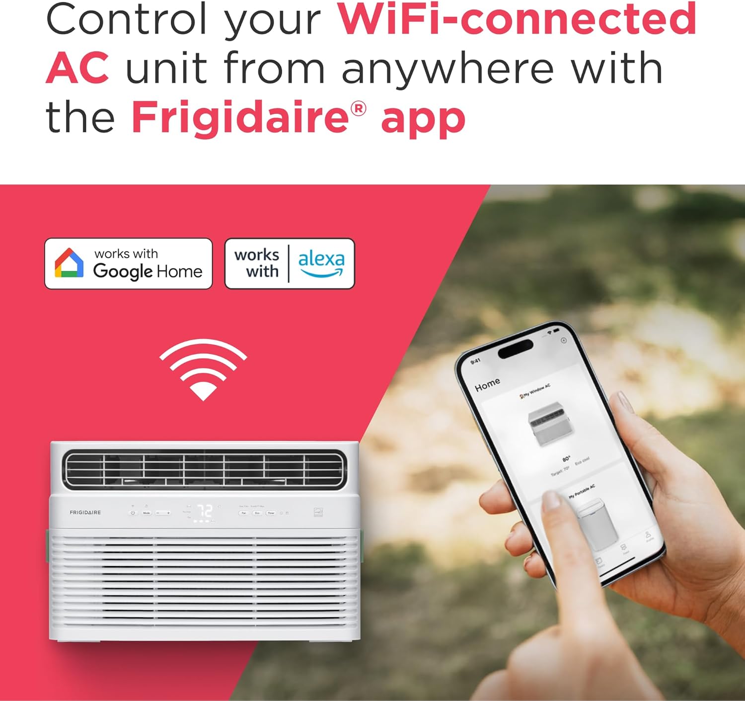 Frigidaire 8,000 BTU Smart Inverter Window Air Conditioner with Wi-Fi and Energy Star Certification, Cools Up to 350 Sq. Ft., Ultra Quiet Operation, White