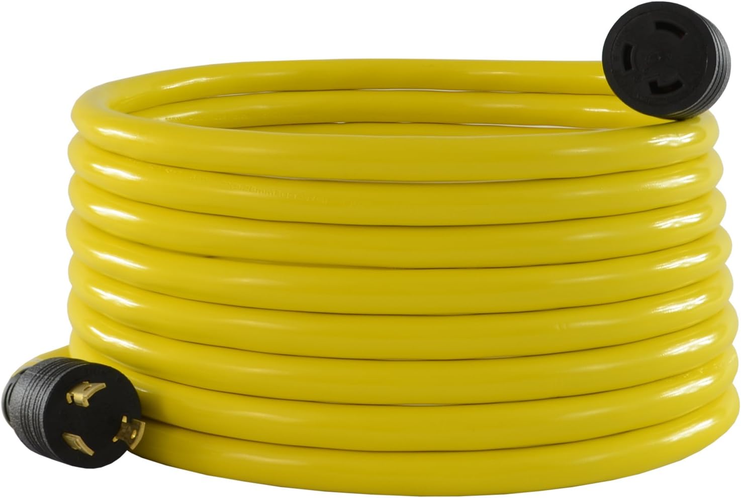 Conntek 20572: 30 Amp L5-30 Locking Style Generator Extension Cord, 50 Feet Yellow