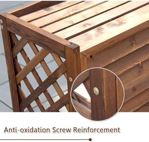 Portable Air Conditioner Cover for Outside Unit Weather Resistant Solid WoProtective Grilles Privacy Fence Screens Flower Rack Shutters Outdoor Plant Display Rack Storage Shelf (S