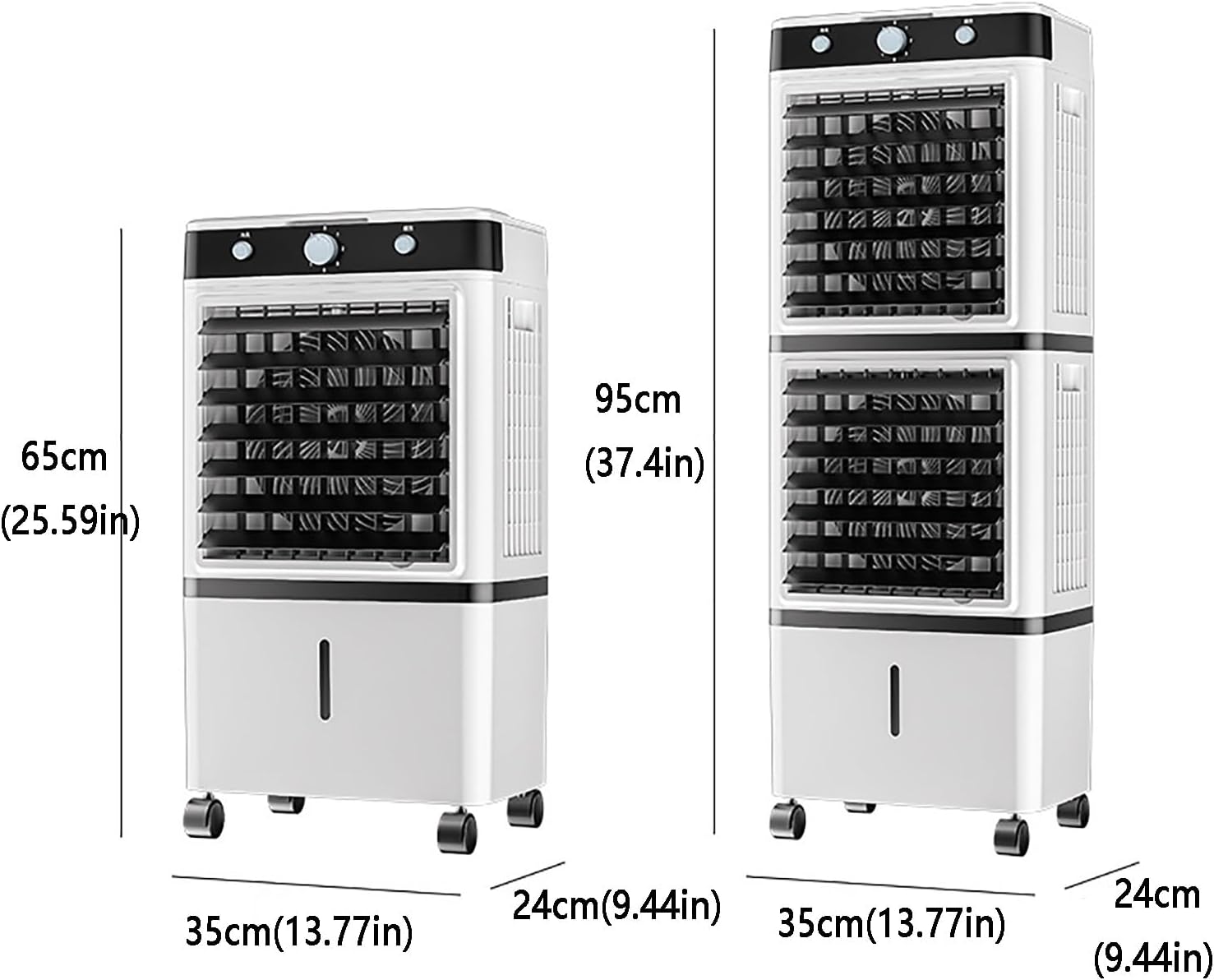 Cooling Fan/ Evaporative Air Cooler with Remote, Portable Air Conditioners Fan, Swamp Cooler with 14L Tank, 3 Speeds, 12H Timer, Tower Fan for Room Office Garage Indoor Outdoor Use(95cm(37.4in))