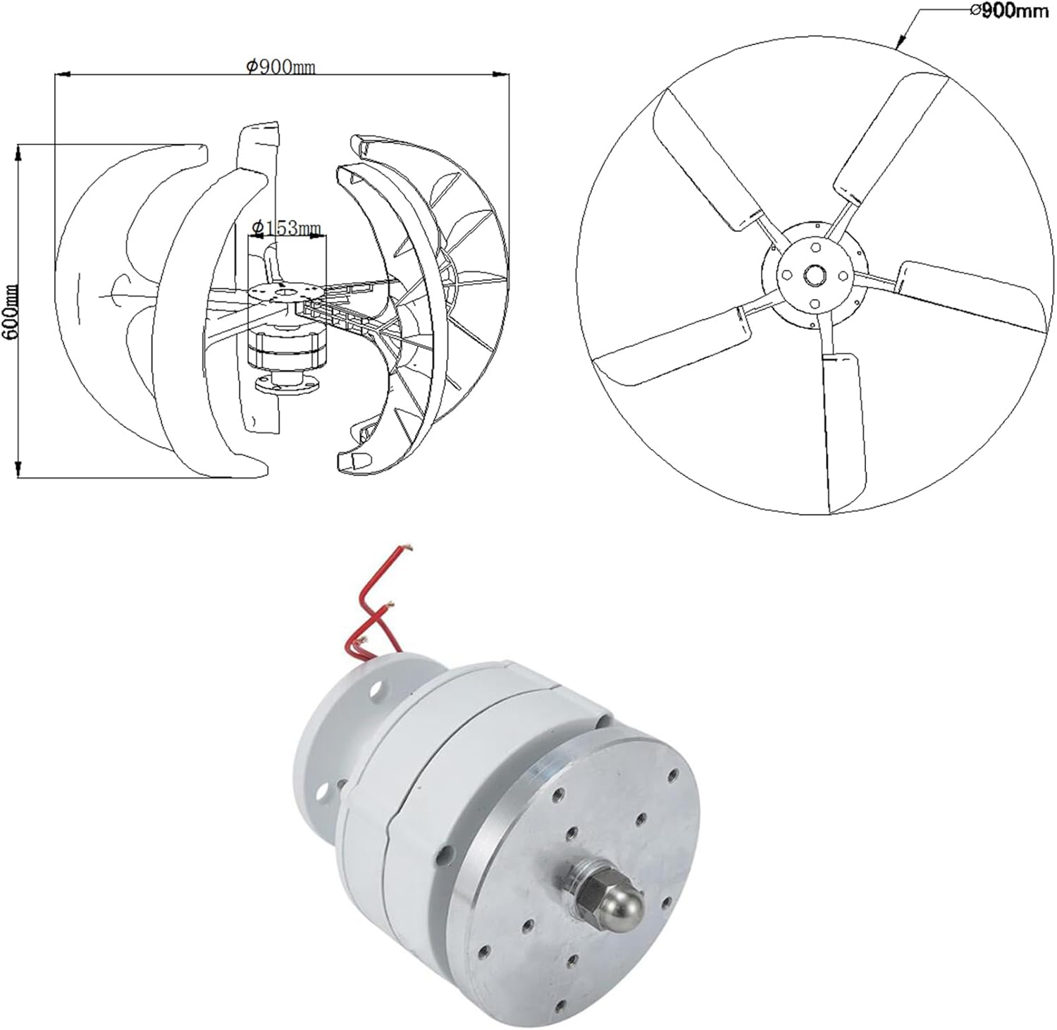 Wind Turbine Generator for Home Use 6000W Low RPM Magnetic Levitation Windmill with Controller, Eco-Friendly Renewable Energy Solution(12V-220V)