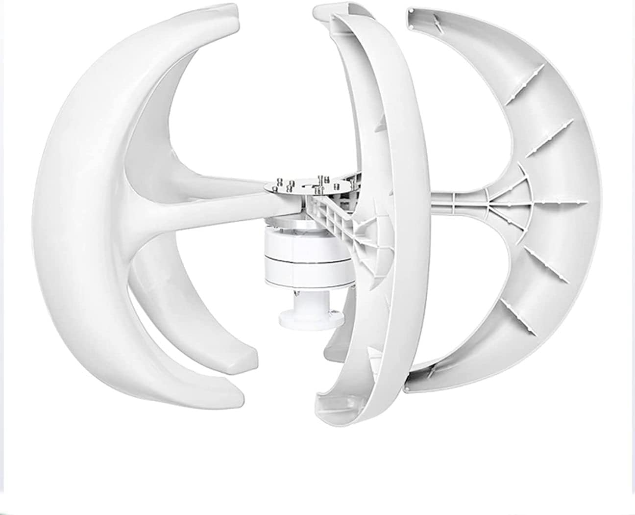 LiuSj JUnSt 8000W White Turbine Wind Turbine Generator Kit, 5 Blades Lantern Vertical Axis Wind Turbine Generator with Controller