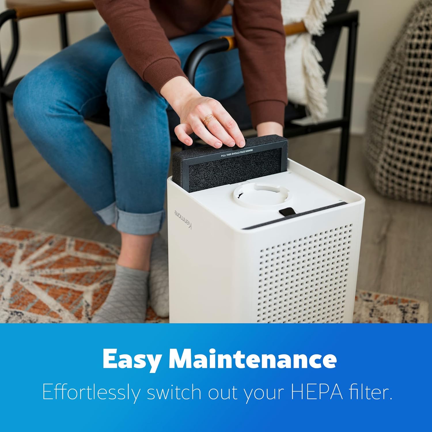 Kenmore PM2010 Air Purifiers with H13 True HEPA Filter, Covers Up to 1200 Sq.Foot, 24db SilentClean 3-Stage HEPA Filtration System, 5 Speeds for Home Large Room, Kitchens & Bedroom, PM2010