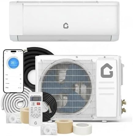 9000 BTU Mini Split Air Conditioner and Heater, 18.5 SEER2 Ductless Inverter AC with WiFi, 230V Installation Kit Included, Cools Up to 450 Sq.Ft, QE Series