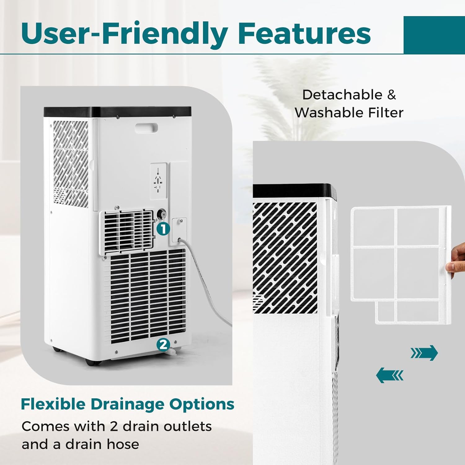 ARLIME 8000 BTU Portable Air Conditioners, 3-in-1 Freestanding Cooling AC Unit w/Dehumidifier, Remote Control, 24H Timer, Sleep Mode, Window Kit, Air ConditionCools Rooms up to 350 Sq.Ft (8000 BTU)