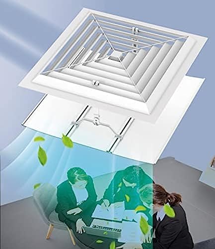 Air Conditioner Vent Deflector, Adjustable Square Angle Cover for Ceiling AC Vents, Easy to Install, Ideal for Commercial Office Use