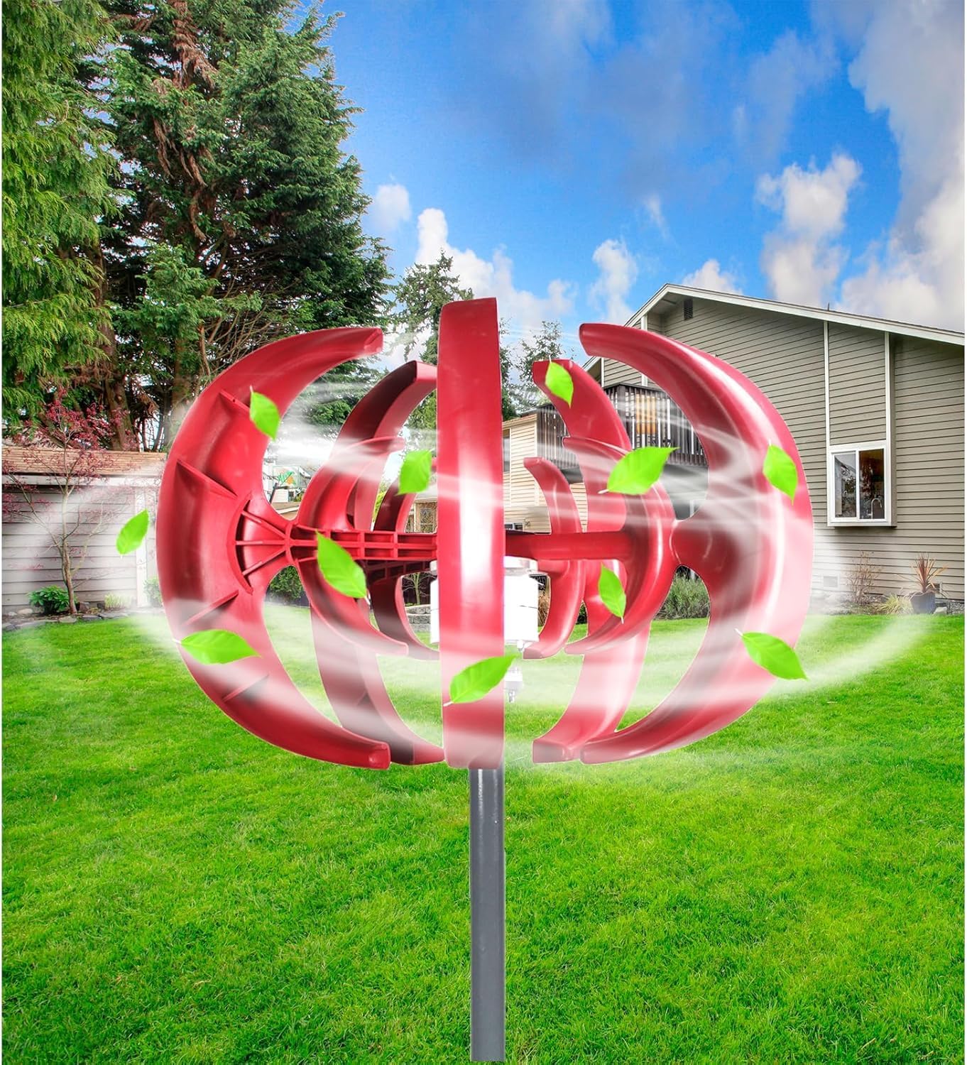 CAJUCA Wind Turbine Generator Kit, 5000W DC Wind Turbines Generator, 5-Blade Lantern Wind Turbines Generator,Electricity Producer Equipment