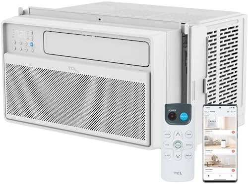 TCL 8,000 BTU Q-Series Smart Inverter Window AC, 115V, Inverter AC for Rooms up to 350-Sq. Ft., Ultra-Quiet 40dB, 38% Energy Saving, EZ Install, Open-able Window, Works with Alexa and Google Assistant