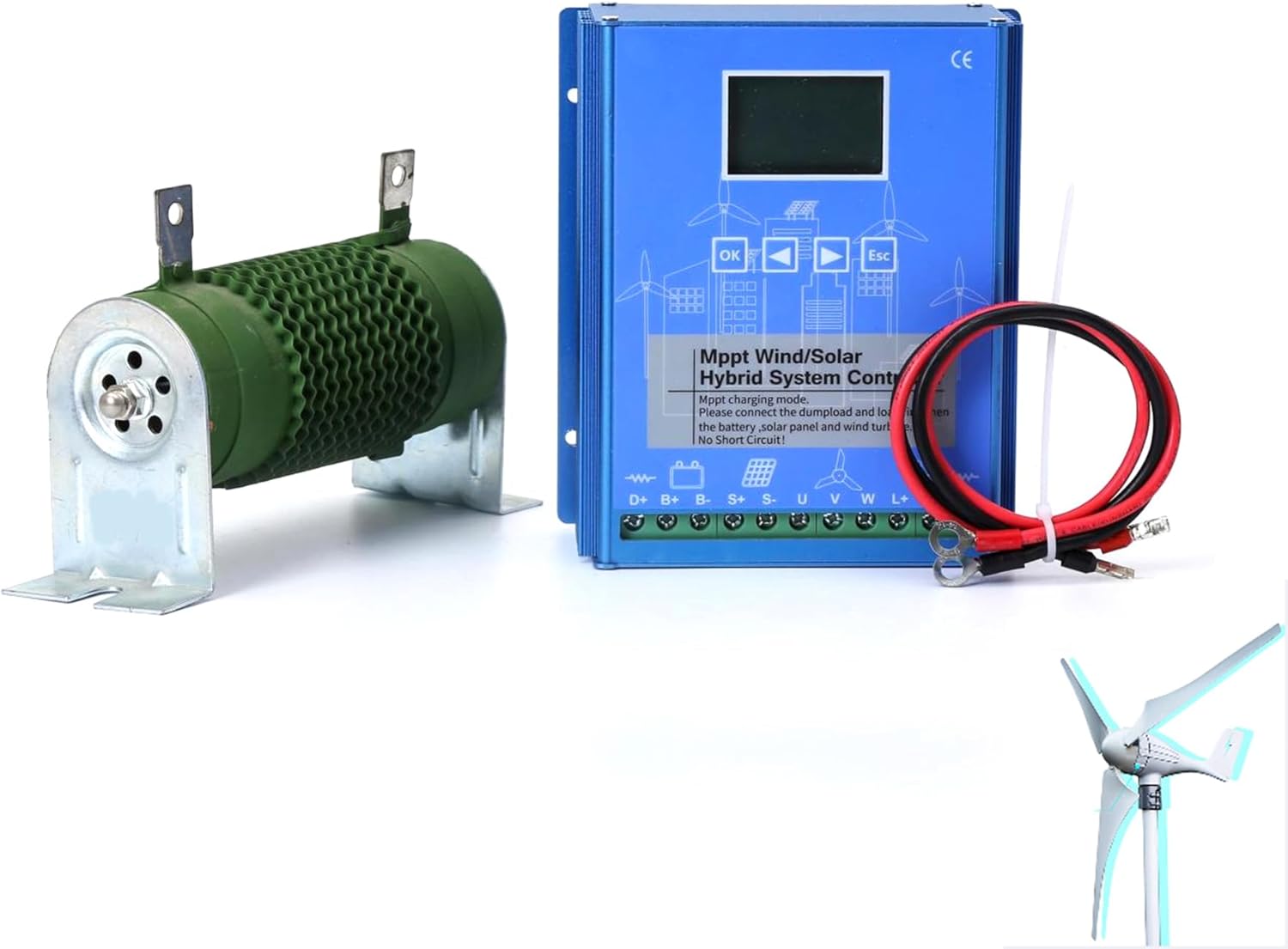 12V 24V 48V12000W MPPT Hybrid Wind Solar Charge Controller, Wind Turbine PV System Regualtor for Home Battery with Dump Load LCD Display