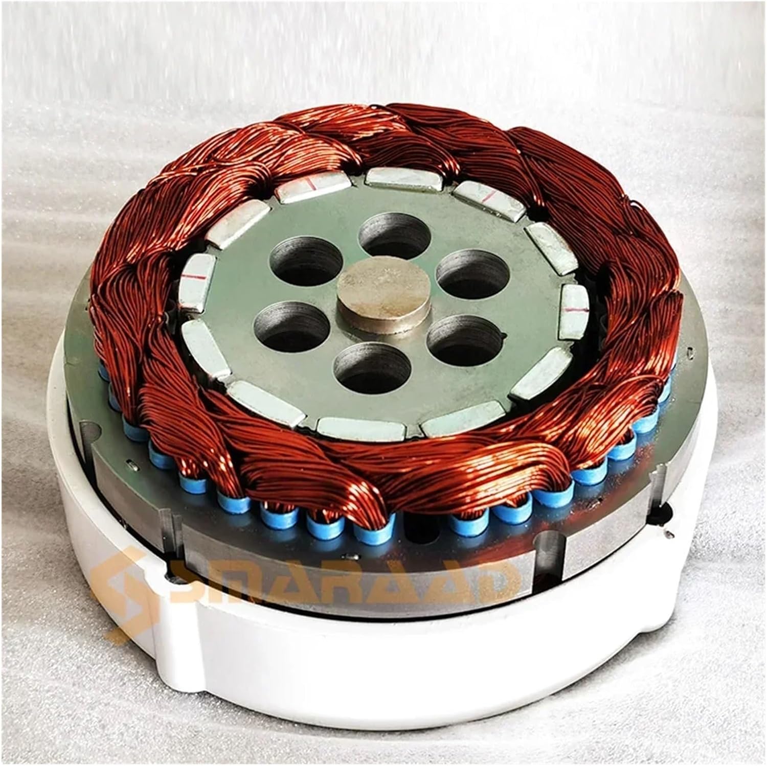 500W 12V 24V Gearless Permanent Magnet Generator for Wind Turbines and Water Turbines Low Speed Power Generator Industrial Energy(with Base,24V)